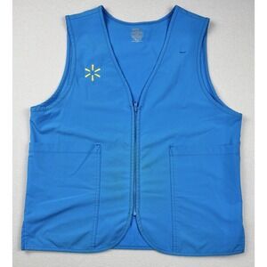 Walmart Proud Associate Employee Best Blue Zip Front Pockets Size Medium Uniform
